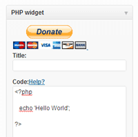 PHP Code Widget Plugin